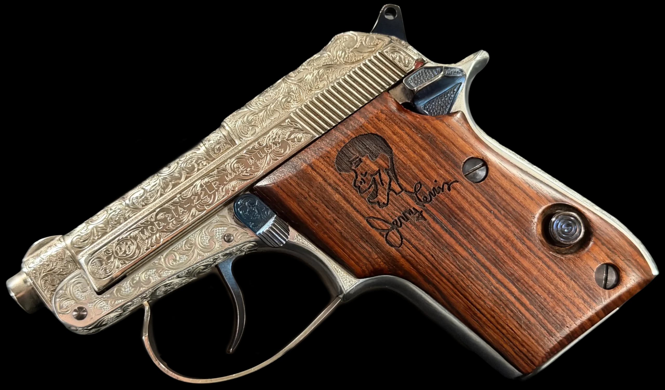 Engraved Beretta Model 21A Bobcat Owned by Jerry Lewis
