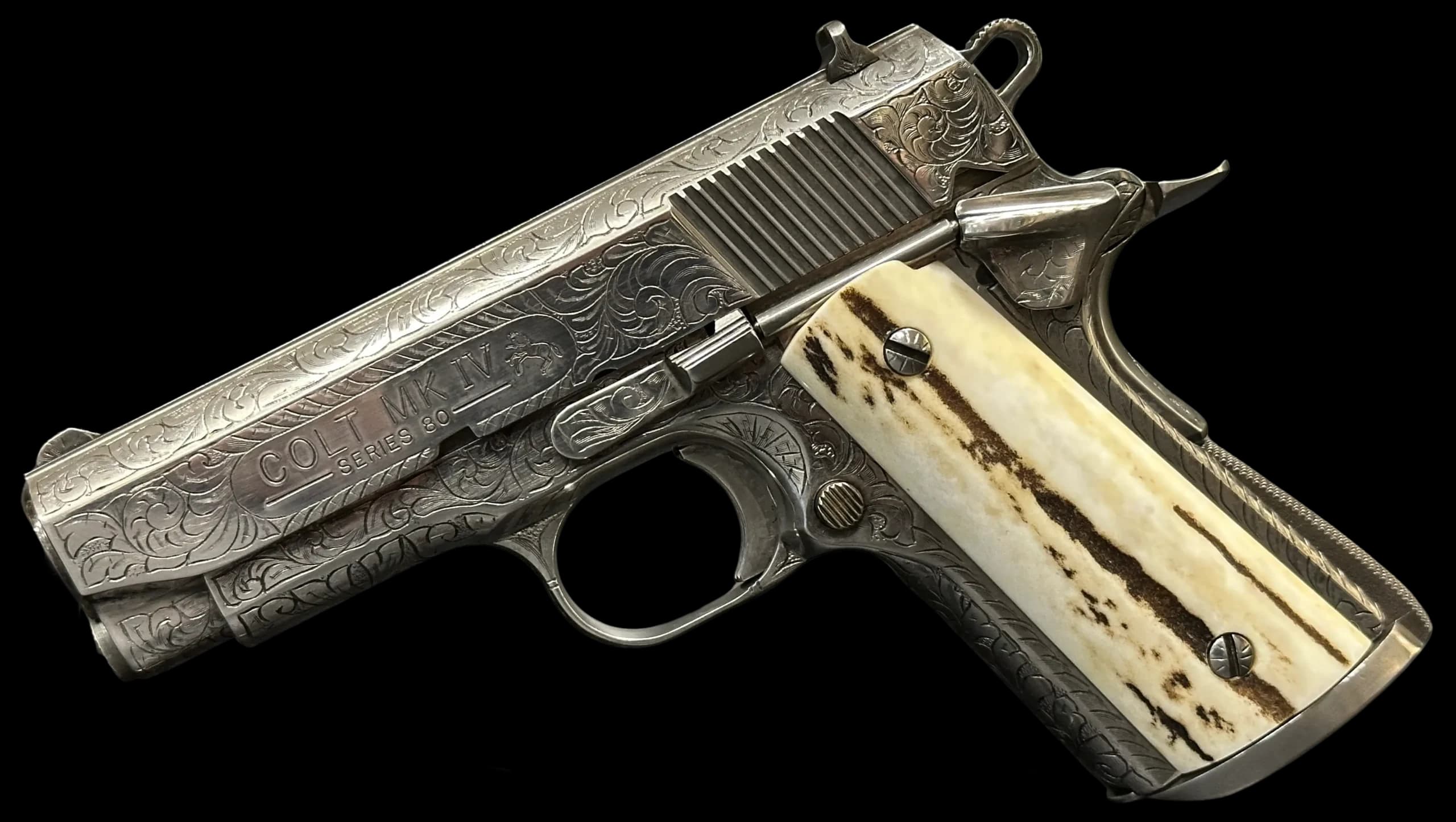 Colt Master Factory Engraved Colt Officer MK IV Series 80 - Robert Valade