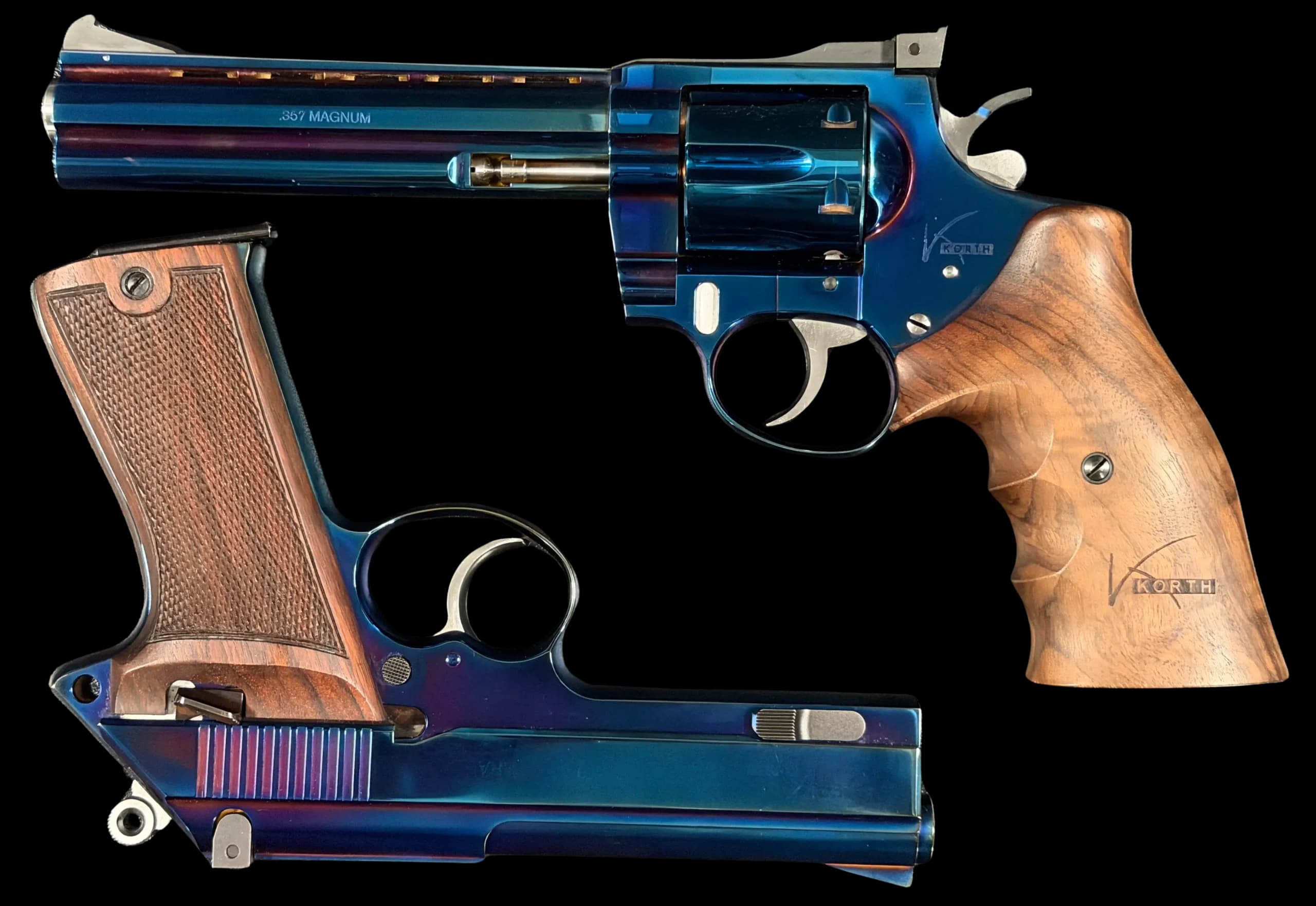 Korth Korth Semi-Auto & Revolver Blue Plasma Matched Set .357 Magnum / 9mm DA / SA