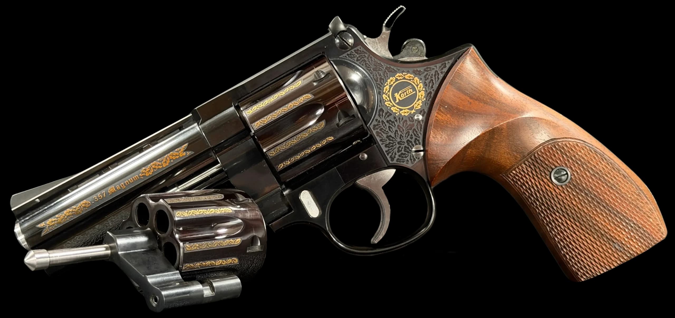 Korth Korth Ratzeburg Dinana 4" 357 Mag & 9mm Factory Engraved and Gold Inlaid .357 Magnum / 9mm DA / SA