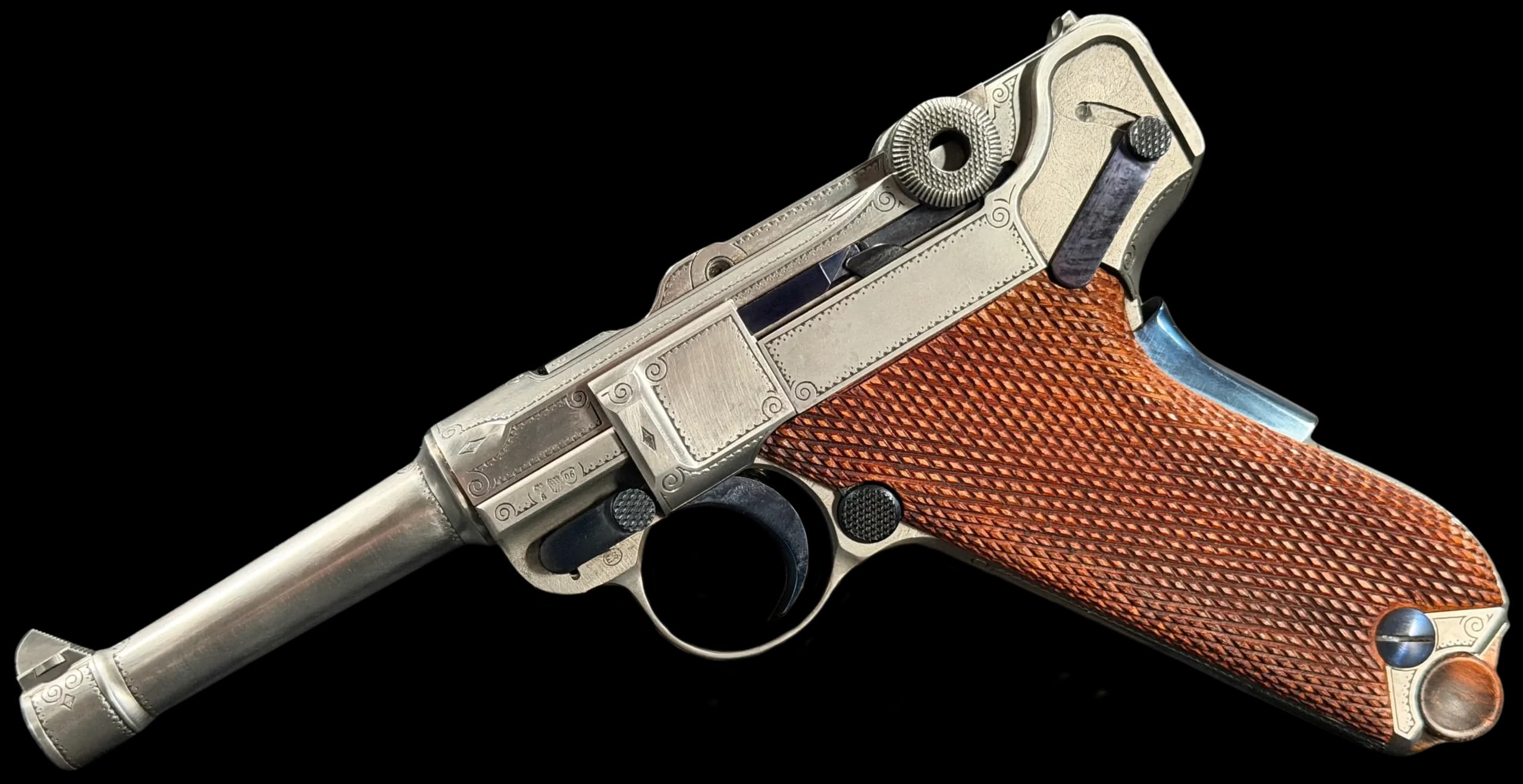 Mauser IWA Mauser Parabellum P08 Luger Factory Engraved .30 Luger Semi-Automatic