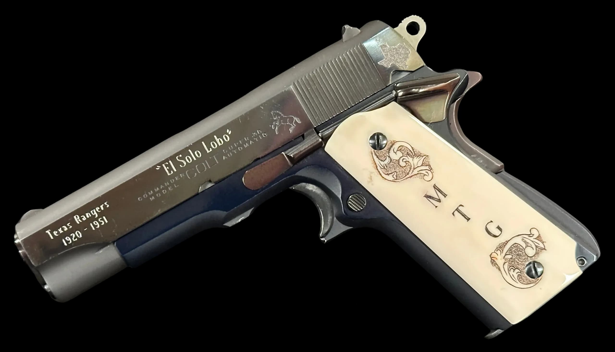 Colt Colt Lightweight Commander Owned By El Solo Lobo - Texas Ranger .38 Super Single Action (SAO)